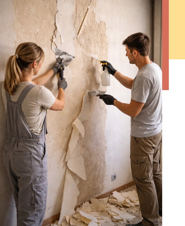 Снятие старых обоев в Орске от 5429 руб. под ключ недорого | ОТДЕЛОЧНИК-Рск