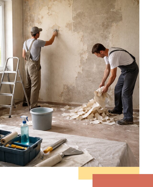 Снятие старых обоев в Орске быстро и качественно