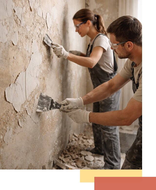 Снятие старой шпаклевки и подготовка поверхностей в Орске