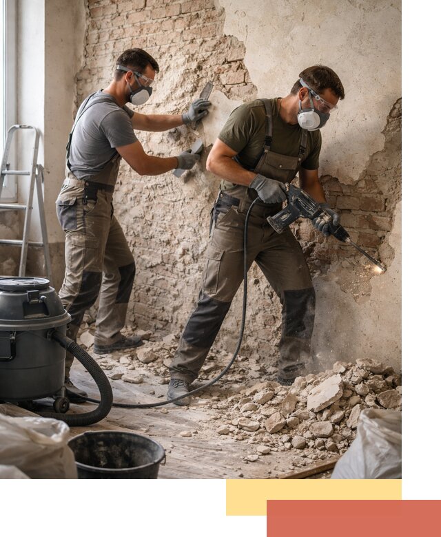 Демонтаж штукатурки со стен в Орске быстро и аккуратно