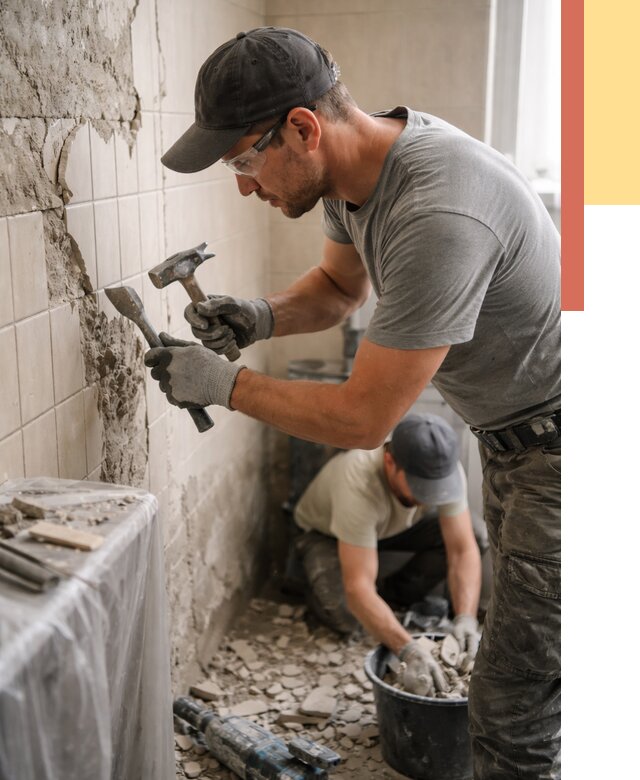 Демонтаж плитки со стен в Орске от 879 руб. — быстро и недорого | ОТДЕЛОЧНИК-Рск