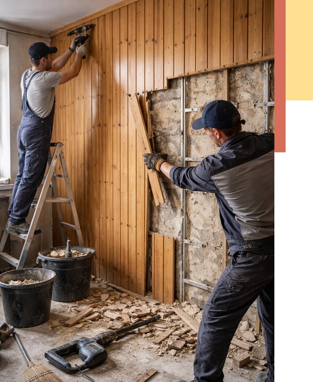 Демонтаж вагонки со стен в Орске от 1499 руб. — снятие, удаление, срочно | ОТДЕЛОЧНИК-Рск