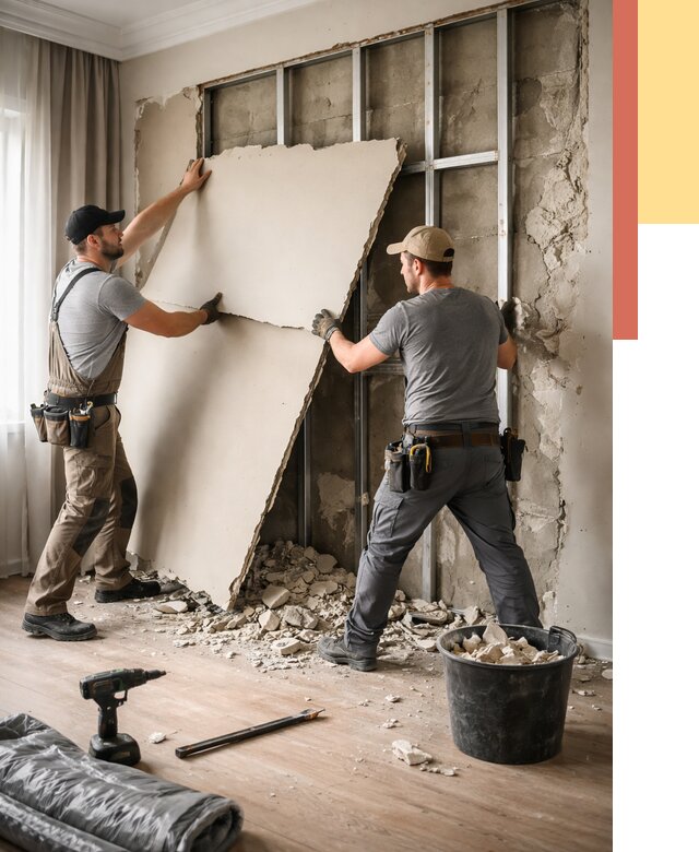 Демонтаж гипсокартона со стен в Орске от 362 руб. — услуги демонтажа | ОТДЕЛОЧНИК-Рск