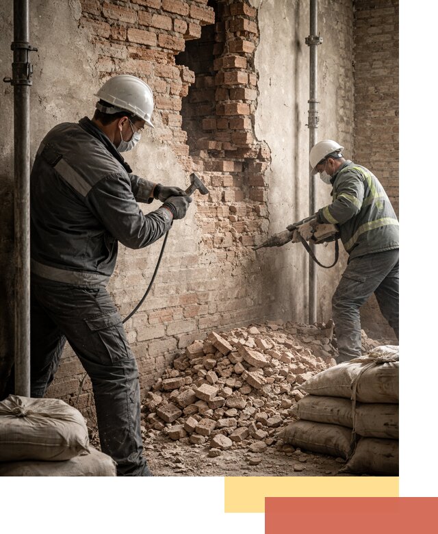 Демонтаж кирпичных стен в Орске быстро и безопасно