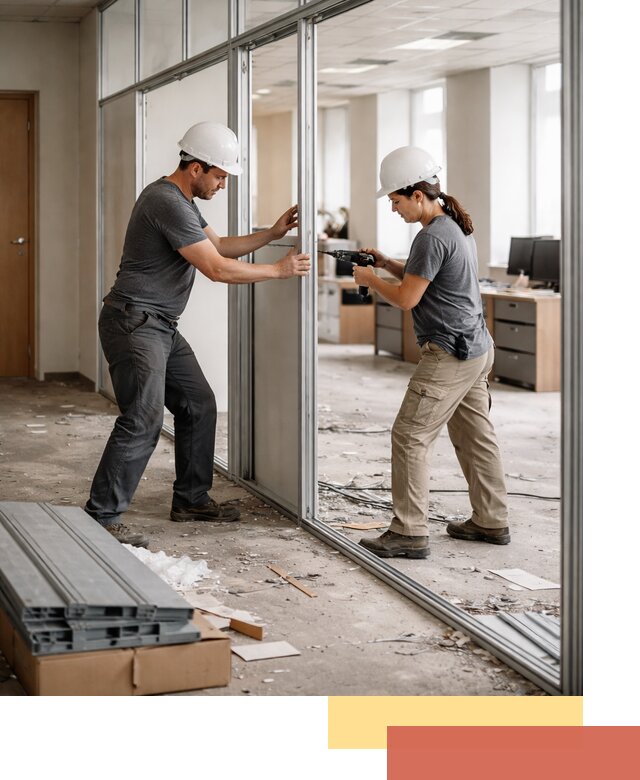 Демонтаж алюминиевых перегородок в Орске быстро и аккуратно