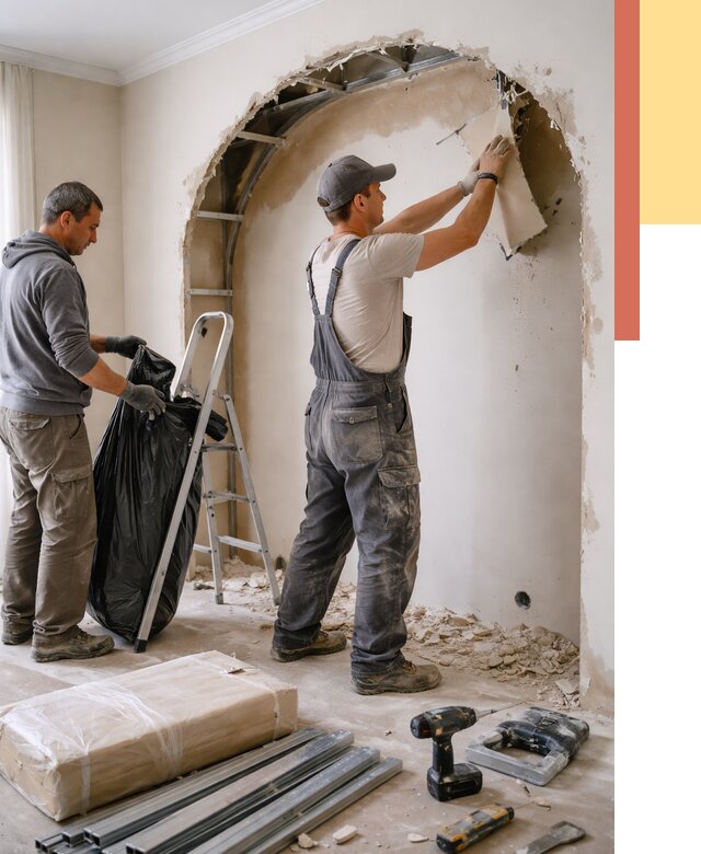 Демонтаж арки из гипсокартона в Орске от 3619 руб. — услуги под ключ | ОТДЕЛОЧНИК-Рск