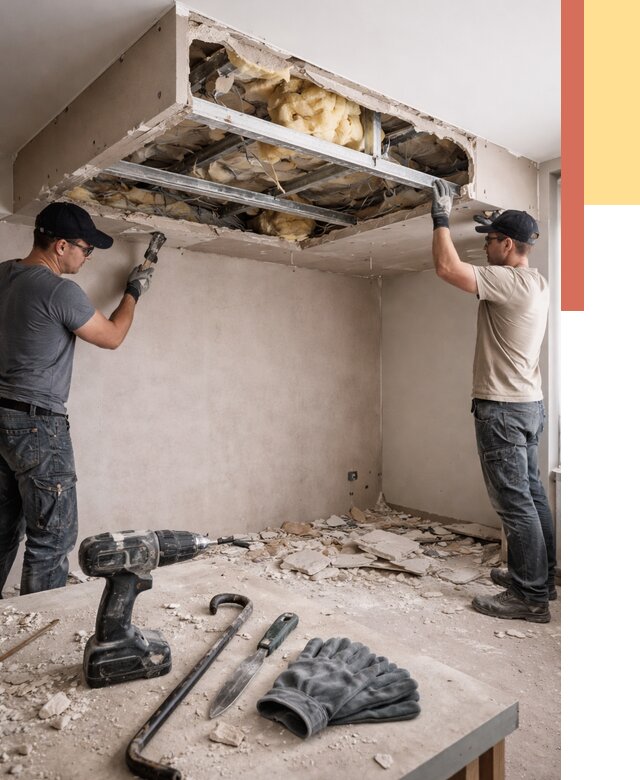 Демонтаж короба из гипсокартона в Орске от 1572 руб. — быстро и недорого | ОТДЕЛОЧНИК-Рск