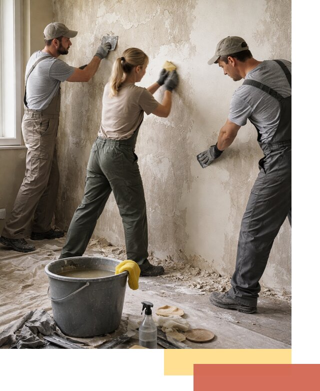 Очистка стен от клея и грунтовки в Орске качественно и быстро