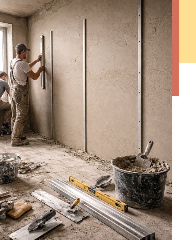 Штукатурка стен по маякам в Орске от 5687 руб./м² — выравнивание под ключ | ОТДЕЛОЧНИК-Рск