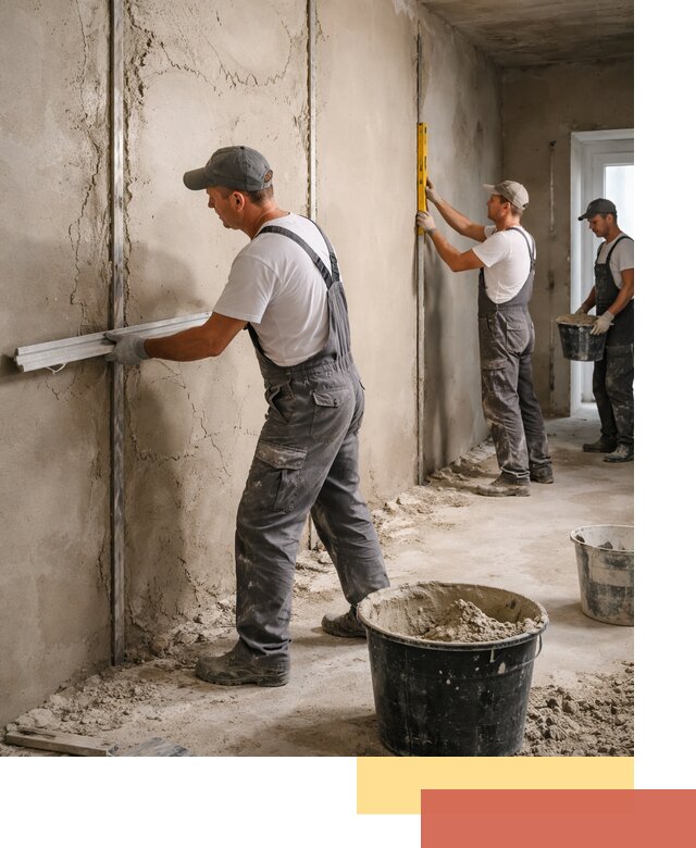 Штукатурка стен по маякам в Орске — точная и ровная поверхность