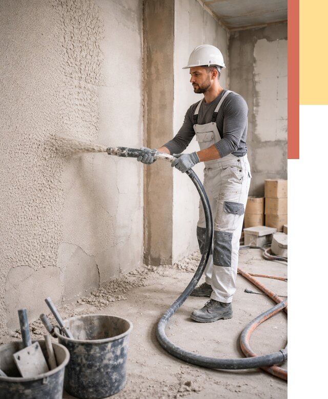 Машинная штукатурка стен в Орске под ключ от 6721 руб./м2 | ОТДЕЛОЧНИК-Рск