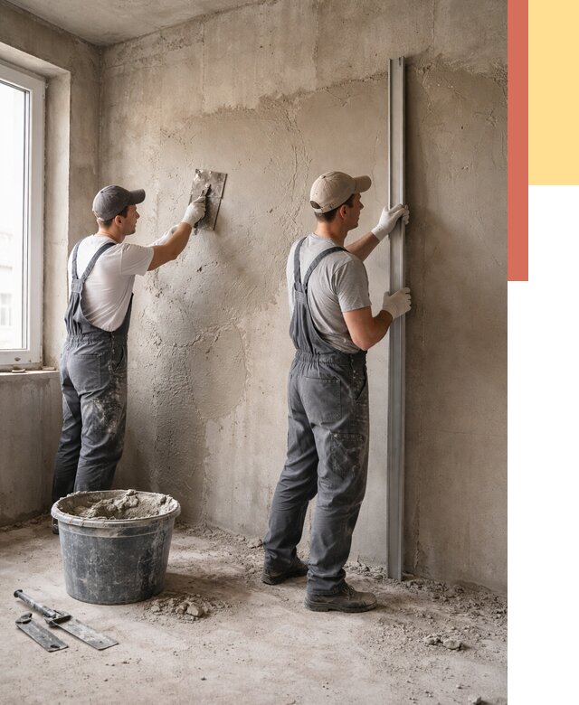 Штукатурка бетонных стен в Орске от 4653 руб/м² — качественно и быстро | ОТДЕЛОЧНИК-Рск