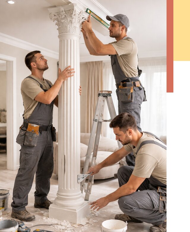 Установка декоративных колонн в Орске от 12408 руб. под ключ | ОТДЕЛОЧНИК-Рск