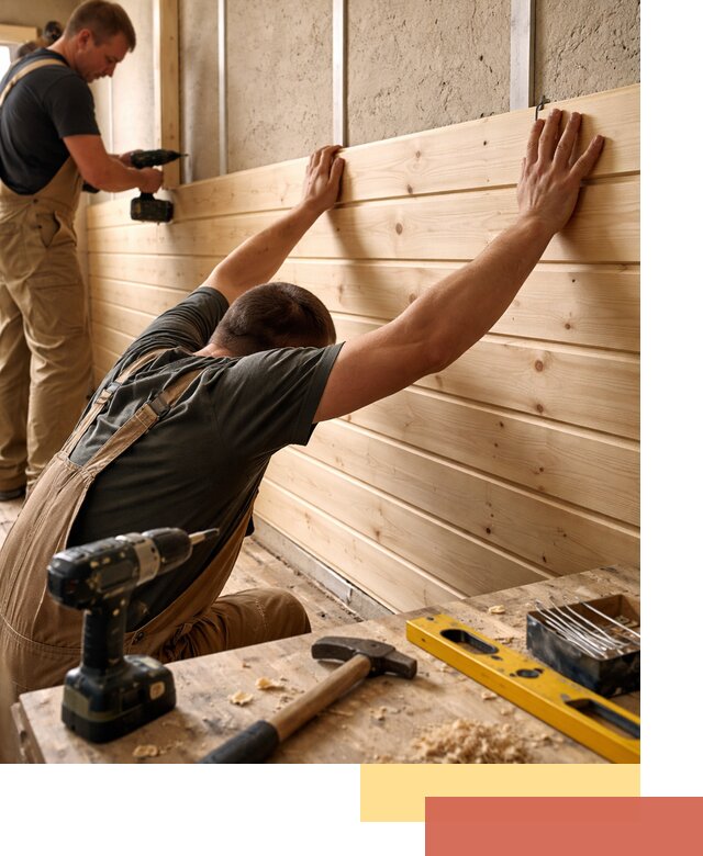 Монтаж деревянной вагонки на стены в Орске быстро и качественно