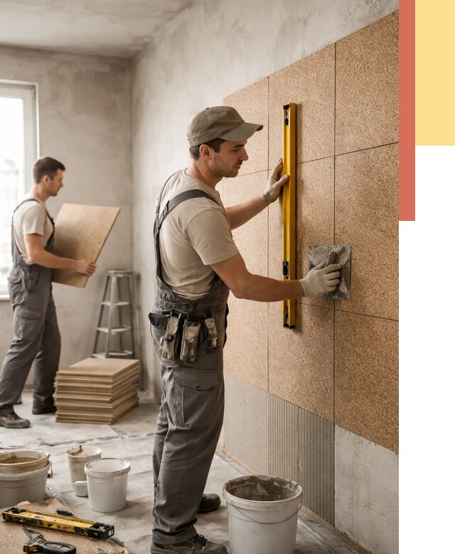 Монтаж пробковых панелей на стены в Орске от 3619 руб. — ОТДЕЛОЧНИК-Рск