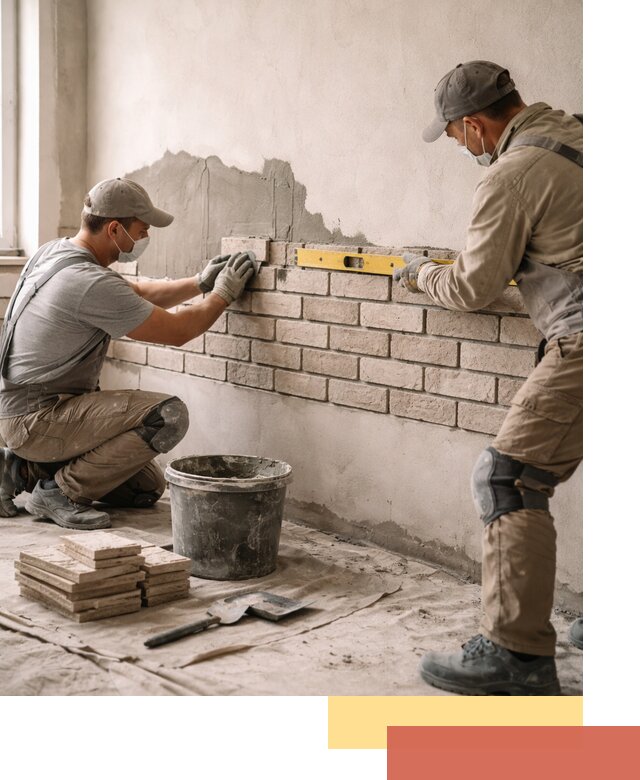 Монтаж декоративного кирпича профессионально в Орске