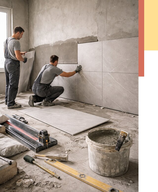 Облицовка стен керамогранитом в Орске от 4343 руб./м² — услуги под ключ | ОТДЕЛОЧНИК-Рск