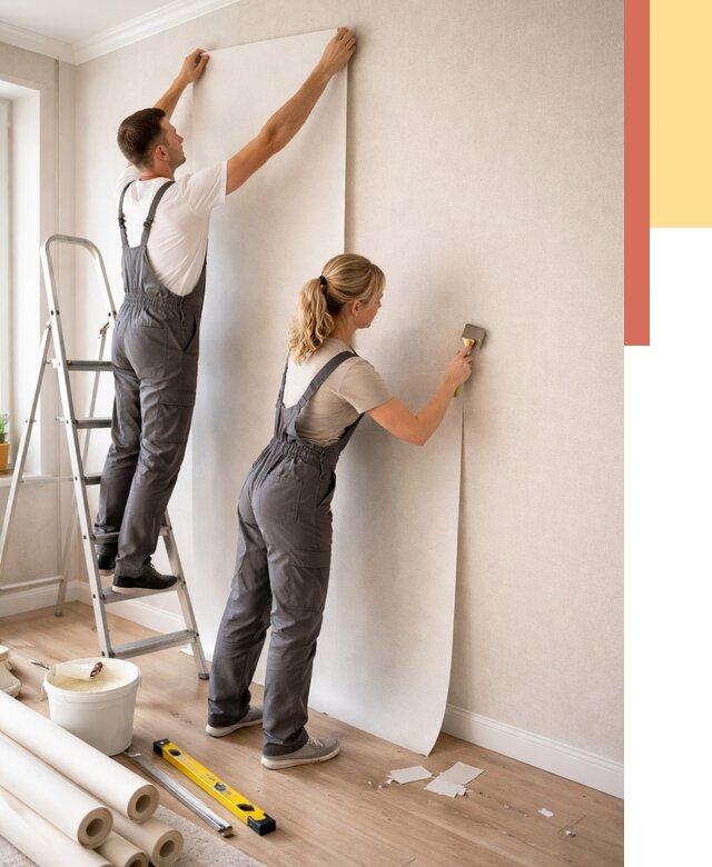 Поклейка флизелиновых обоев в Орске от 6204 руб. | Быстро и недорого — ОТДЕЛОЧНИК-Рск