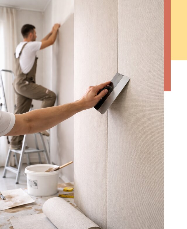 Поклейка текстильных обоев в Орске от 4653 руб. под ключ | ОТДЕЛОЧНИК-Рск