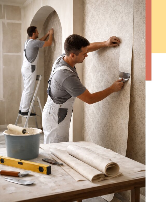 Поклейка обоев на сложные стены в Орске от 2895 руб. под ключ | ОТДЕЛОЧНИК-Рск