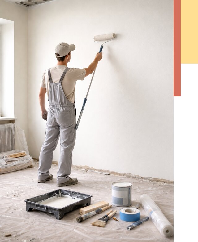 Покраска стен водоэмульсионной краской в Орске от 465 руб. за м² | ОТДЕЛОЧНИК-Рск