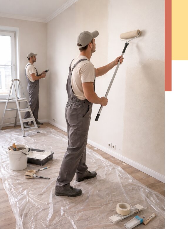 Покраска стен акриловой краской в Орске от 3619 руб./м² — быстро и недорого | ОТДЕЛОЧНИК-Рск