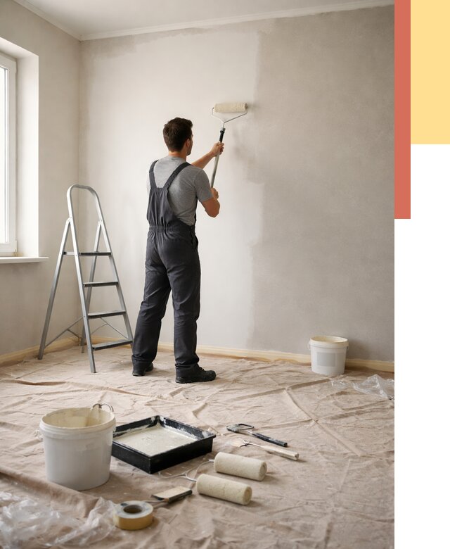 Покраска стен моющейся краской в Орске от 362 руб./м² — быстро и недорого | ОТДЕЛОЧНИК-Рск