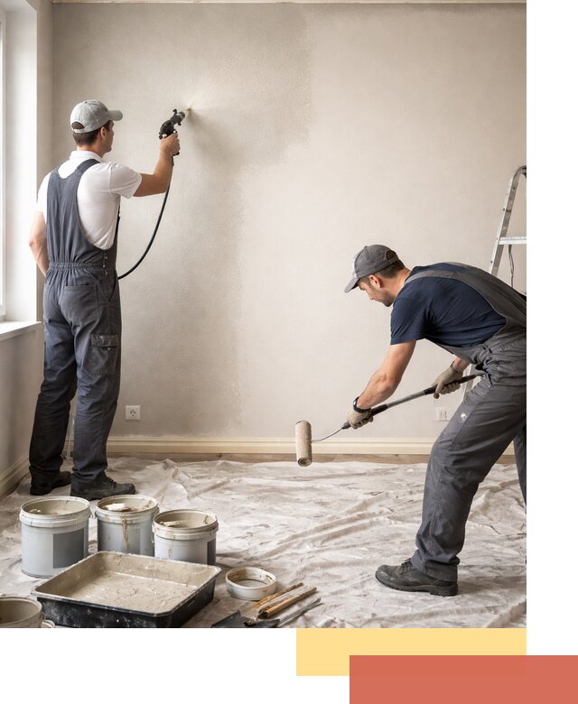 Покраска стен моющейся краской и защита поверхностей в Орске