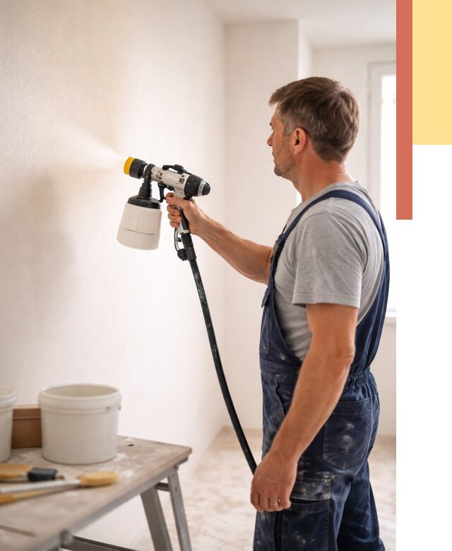 Покраска стен краскопультом в Орске от 7755 руб. — механизированная покраска | ОТДЕЛОЧНИК-Рск