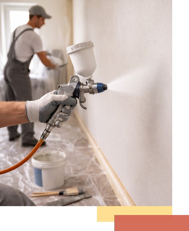 Покраска стен краскопультом в Орске быстро и качественно