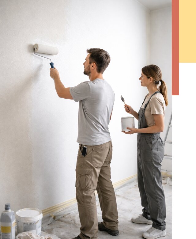 Окраска стен по стеклохолсту в Орске от 4653 руб/м² под ключ | ОТДЕЛОЧНИК-Рск