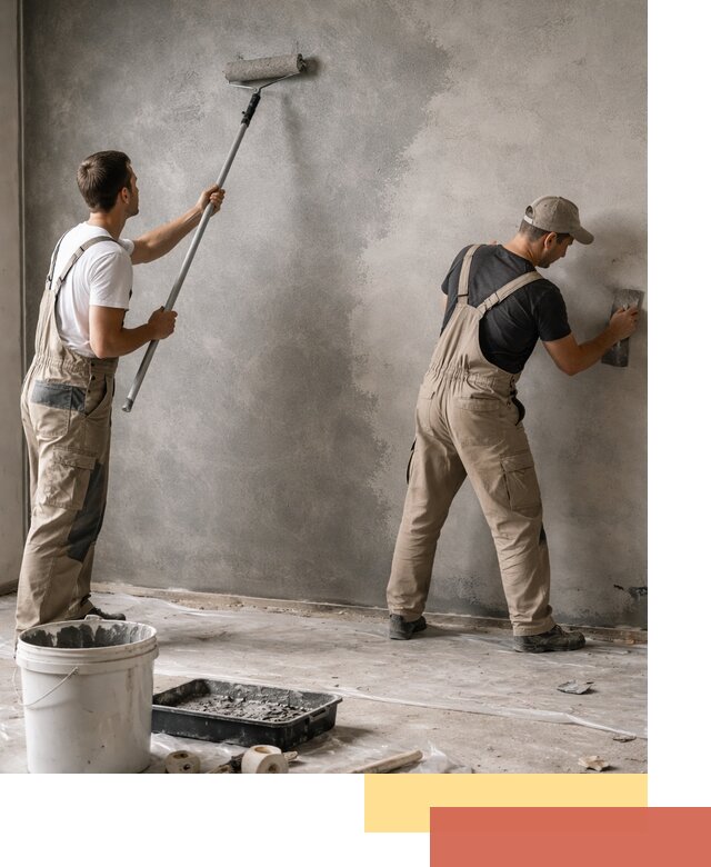 Покраска стен под бетон в Орске профессионально и недорого