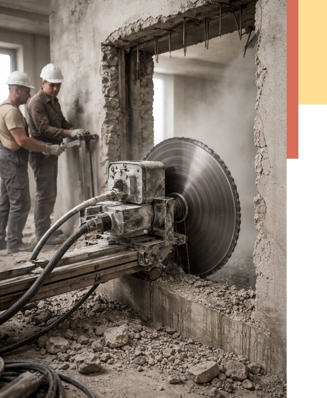 Алмазная резка проемов в Орске от 4653 руб. быстро и недорого | ОТДЕЛОЧНИК-Рск