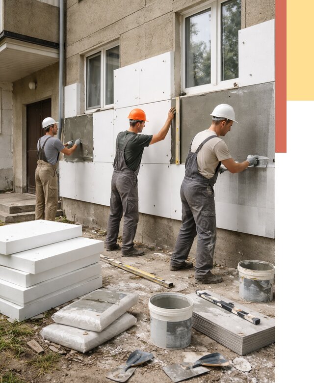 Утепление стен пенопластом в Орске от 1810 руб. — недорого и под ключ | ОТДЕЛОЧНИК-Рск