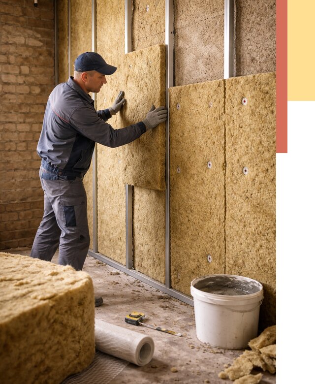 Утепление стен минватой в Орске от 1396 руб./м2 — недорого и быстро | ОТДЕЛОЧНИК-Рск