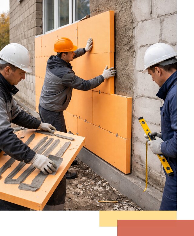 Утепление фасада пеноплексом под ключ в Орске