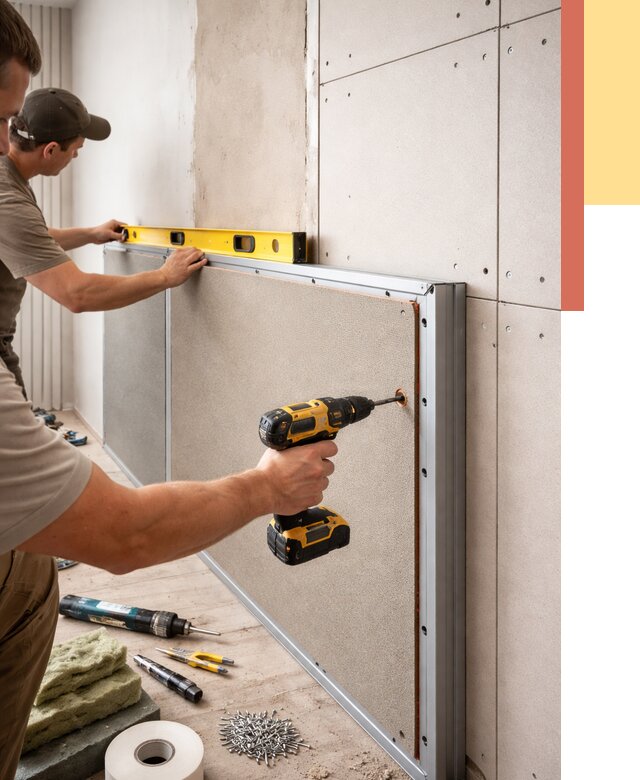 Шумоизоляция стен панелями ЗИПС в Орске от 2275 руб./м² под ключ | ОТДЕЛОЧНИК-Рск