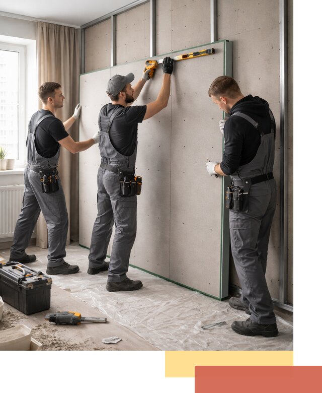 Шумоизоляция стен панелями ЗИПС в Орске для жилых и коммерческих помещений