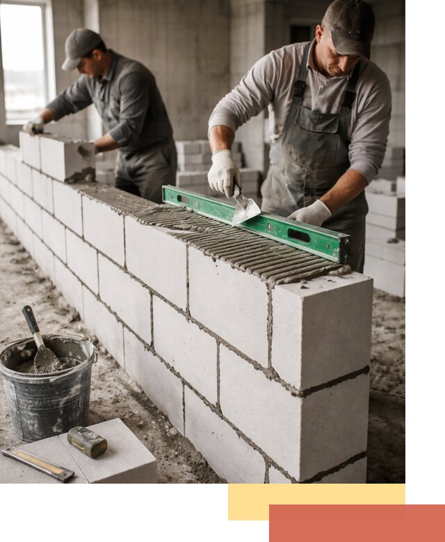 Кладка перегородок из газобетона в Орске быстро и качественно