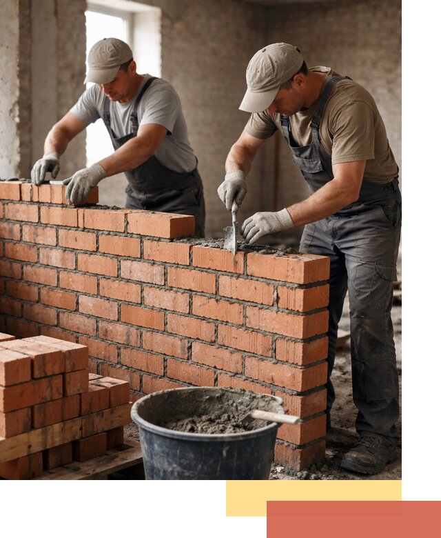 Кладка кирпичных перегородок под ключ в Орске