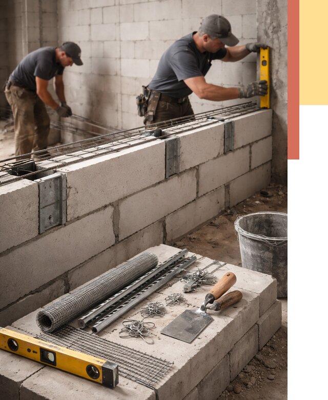Армирование кладки перегородок в Орске от 776 руб. под ключ | ОТДЕЛОЧНИК-Рск