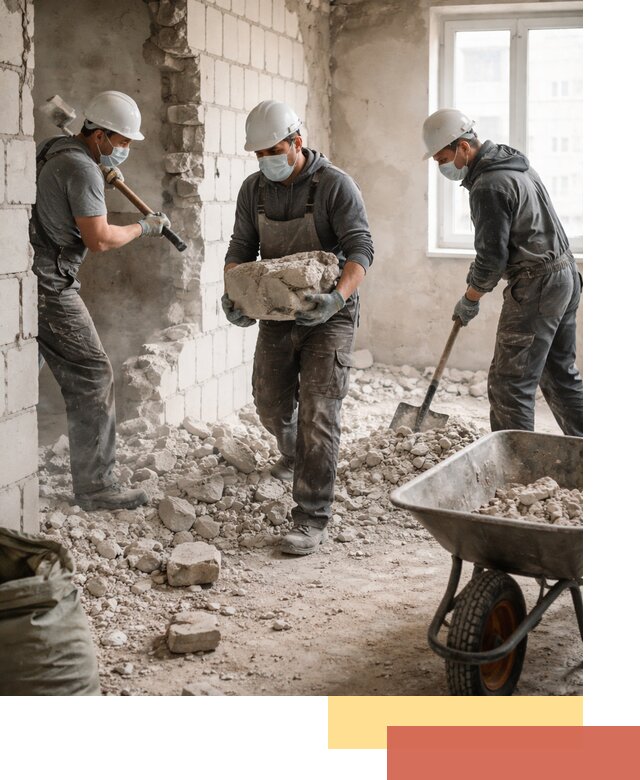 Демонтаж блочных перегородок в Орске быстро и аккуратно