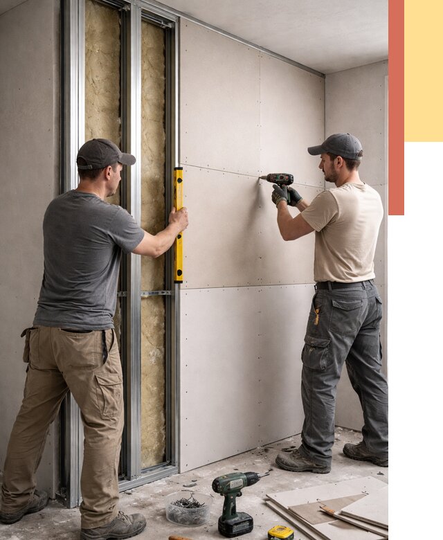 Монтаж двухслойной перегородки из гипсокартона в Орске от 1499 руб. | ОТДЕЛОЧНИК-Рск