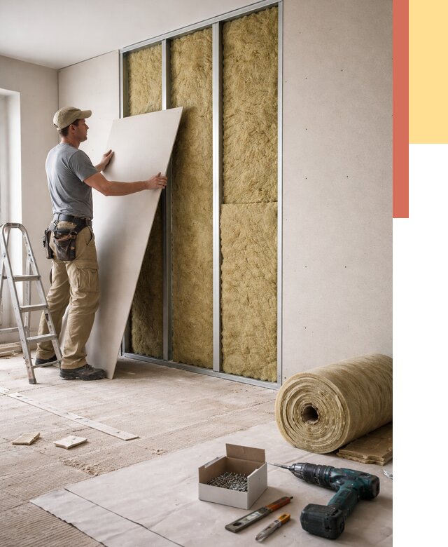 Перегородка из гипсокартона с шумоизоляцией в Орске от 3226 руб. | ОТДЕЛОЧНИК-Рск