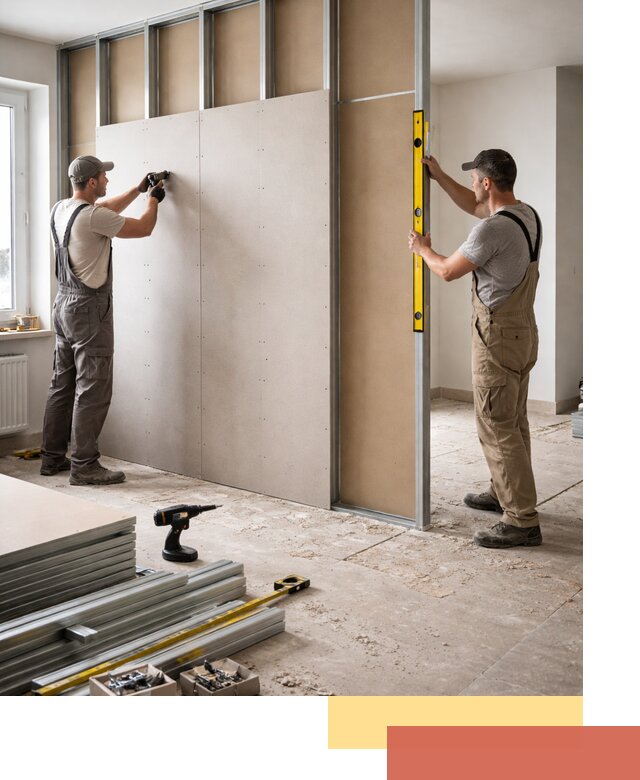 Зонирующая перегородка из гипсокартона под ключ в Орске