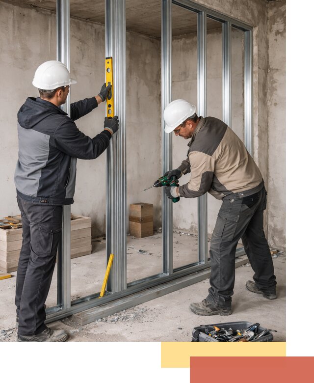 Монтаж каркаса перегородки из профиля в Орске