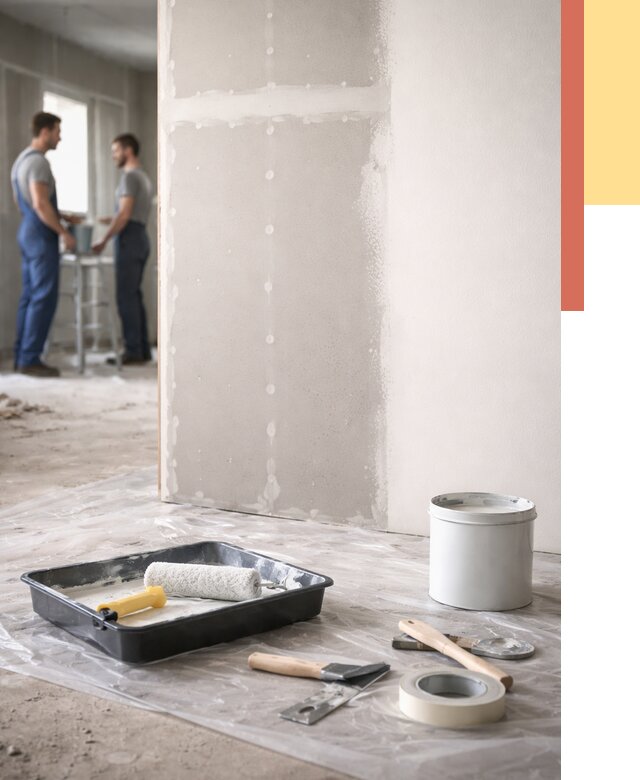 Покраска перегородок из гипсокартона в Орске от 4653 руб. под ключ | ОТДЕЛОЧНИК-Рск