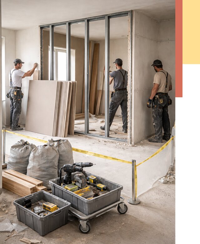 Перенос гипсокартонной перегородки в Орске под ключ от 4653 руб. | Демонтаж и монтаж – ОТДЕЛОЧНИК-Рск