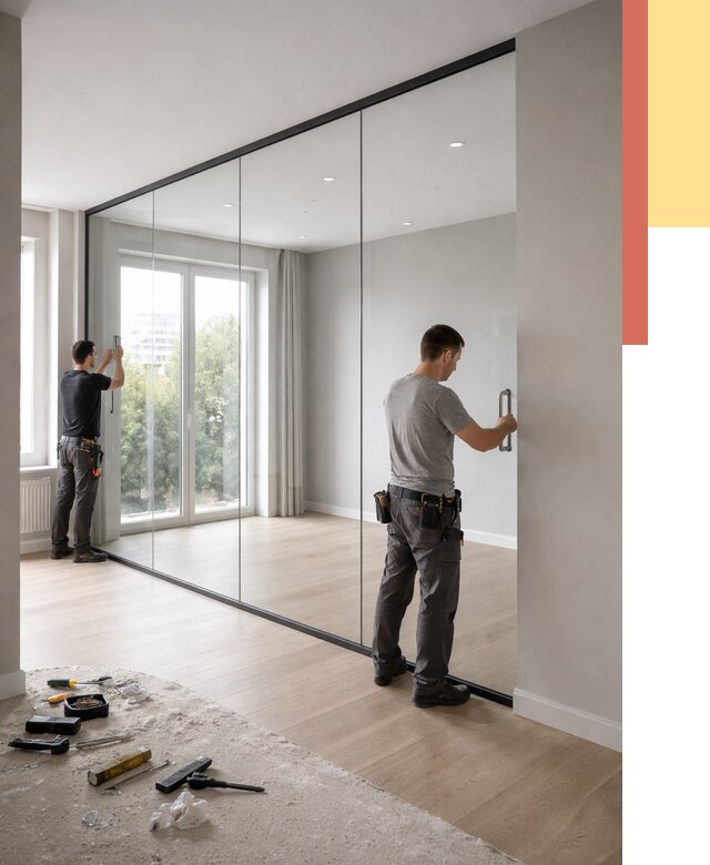 Изготовление стеклянных перегородок в Орске от 12770 руб. под ключ | ОТДЕЛОЧНИК-Рск