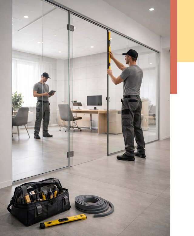 Цельностеклянные перегородки под ключ в Орске от 9823 руб. — монтаж и цены | ОТДЕЛОЧНИК-Рск